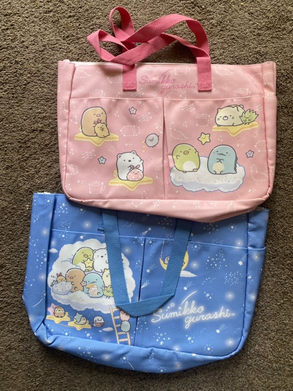Sumikkogurashi Pink and Blue Character Tote Bags Japanese new - Picture 2 of 9